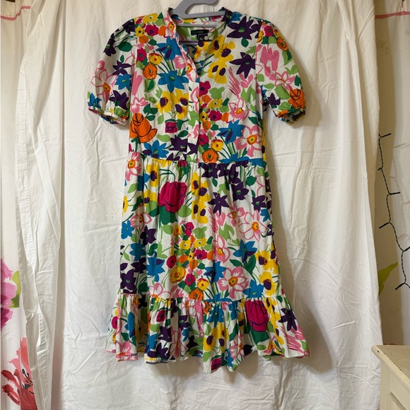 J. Crew Dresses & Skirts - J.Crew Puff Sleeve Garden Floral Midi-Dress